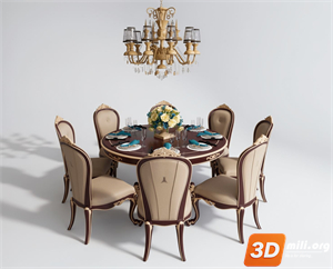 Dining Table Set Skp Files